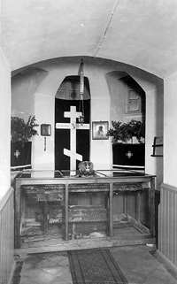 Ēvelsols uz kura tika dedzināts svētais Rīgas Jānis Kristus Piedzimšanas katedrāles pagrabā, kur viņš dzīvoja